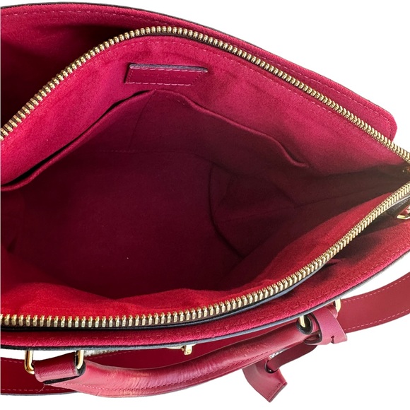 Louis Vuitton Flower Zippered PM Small Zip Satchel Brown Monogram Red - Picture 9 of 12